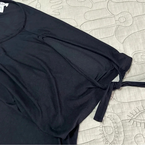Velvet by Graham & Spencer Modal Drapey Top Split Sleeves Tie Details Size L - Picture 5 of 8